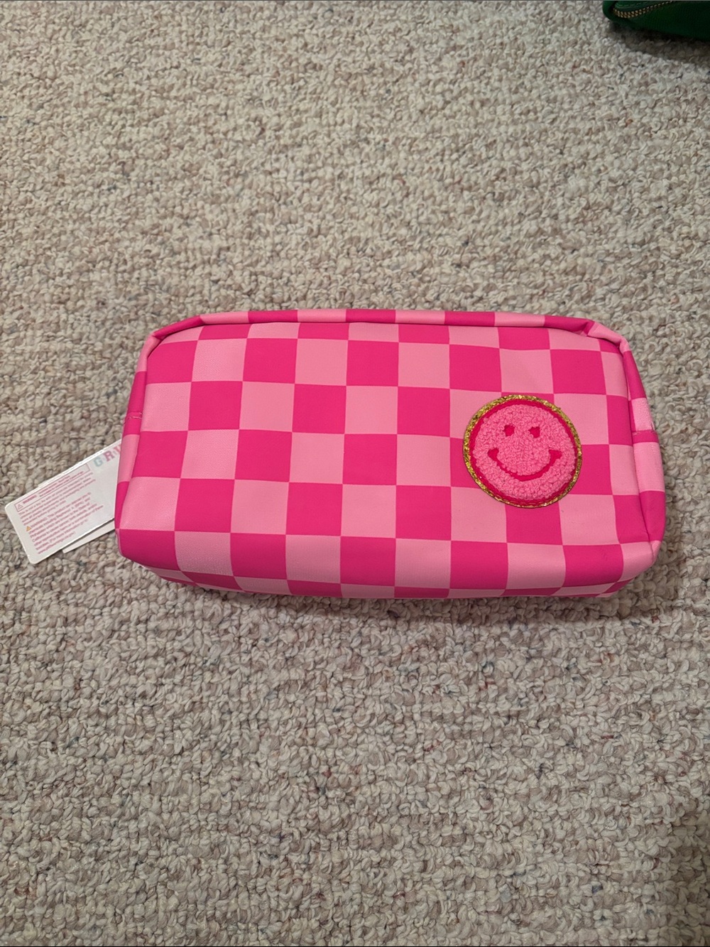 Puma Pink Checkerboard Cosmetic Pouch